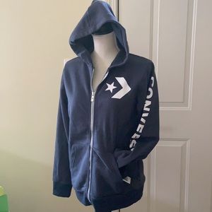 Converse Zip-up Navy Blue Hoodie Sweatshirt (NWT)